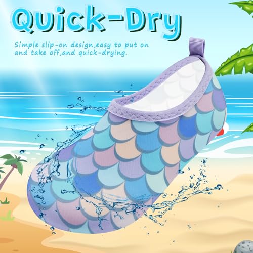 Image of VIFUUR Kids Water Shoes Girls Boys Quick Dry Aqua Socks for Beach Swim Outdoor Sports