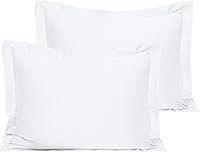 NTBAY 500 Thread Count Egyptian Cotton Pillow Shams 20x26 2 Pack - Super Soft Breathable White Standard Sham Covers