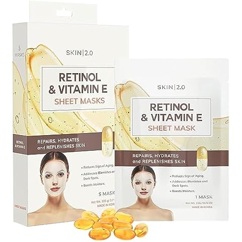 Skin 2.0 Retinol and Vitamin E Sheet Face Mask Cover