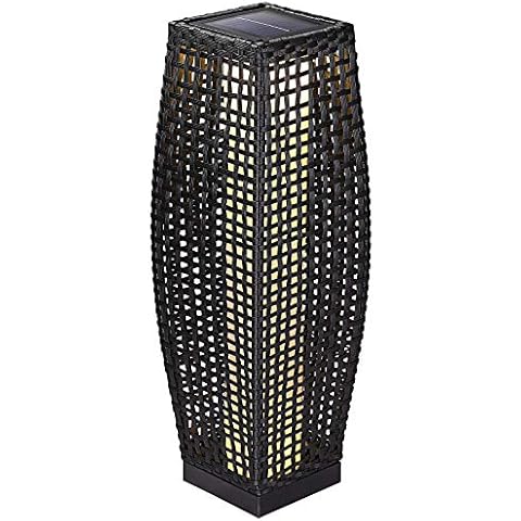 Lámpara Solar de Pie LED Blanco Cálido 80cm Poliratán Cover