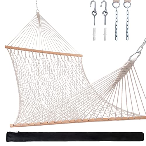 GLOSSDAY 13 FT Rope Hammock, Outdoor Double Hammock for Large Woven