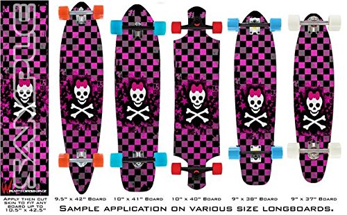 Skull Princess - Decal Style Vinyl Wrap Skin fits Longboard Skateboards up to 10