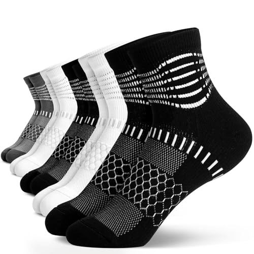 Image of IRAMY Ankle Compression Socks for Women Men Plantar Fasciitis Relief 3 /5 Pairs Cushioned Athletic Running Socks