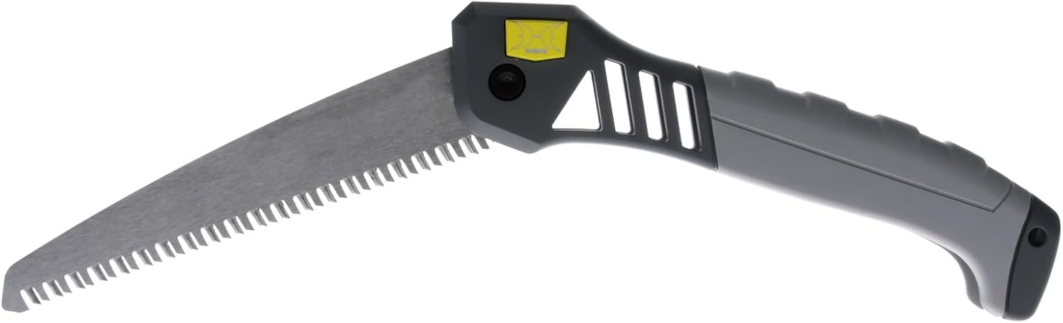 Hawk Wood Saw | Durable Corrosion-Resistant High Carbon Steel Folding Hand Saw for Tree Trimming | 7in Blade with 3 Opening Positions | Folds to 8.25in