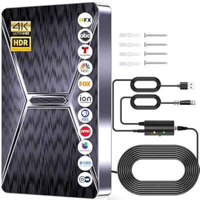 2026 Upgraded Indoor TV Antenna, 3200+ Miles Range HD Digital Antenna for Smart TV, Strongest with Amplified Signal Booster Supports 4K 8K 1080p All TVs- 38FT Coaxial Cable for Local Channels