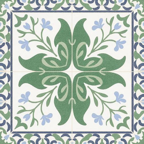 Image of Moroccan Tile Stickers | Waterproof Self Adhesive Peel & Stick Tile Decals for Kitchen Backsplash, Bathroom Wall, Floor, Furniture & Glass (4x4 Inch, Design 36)