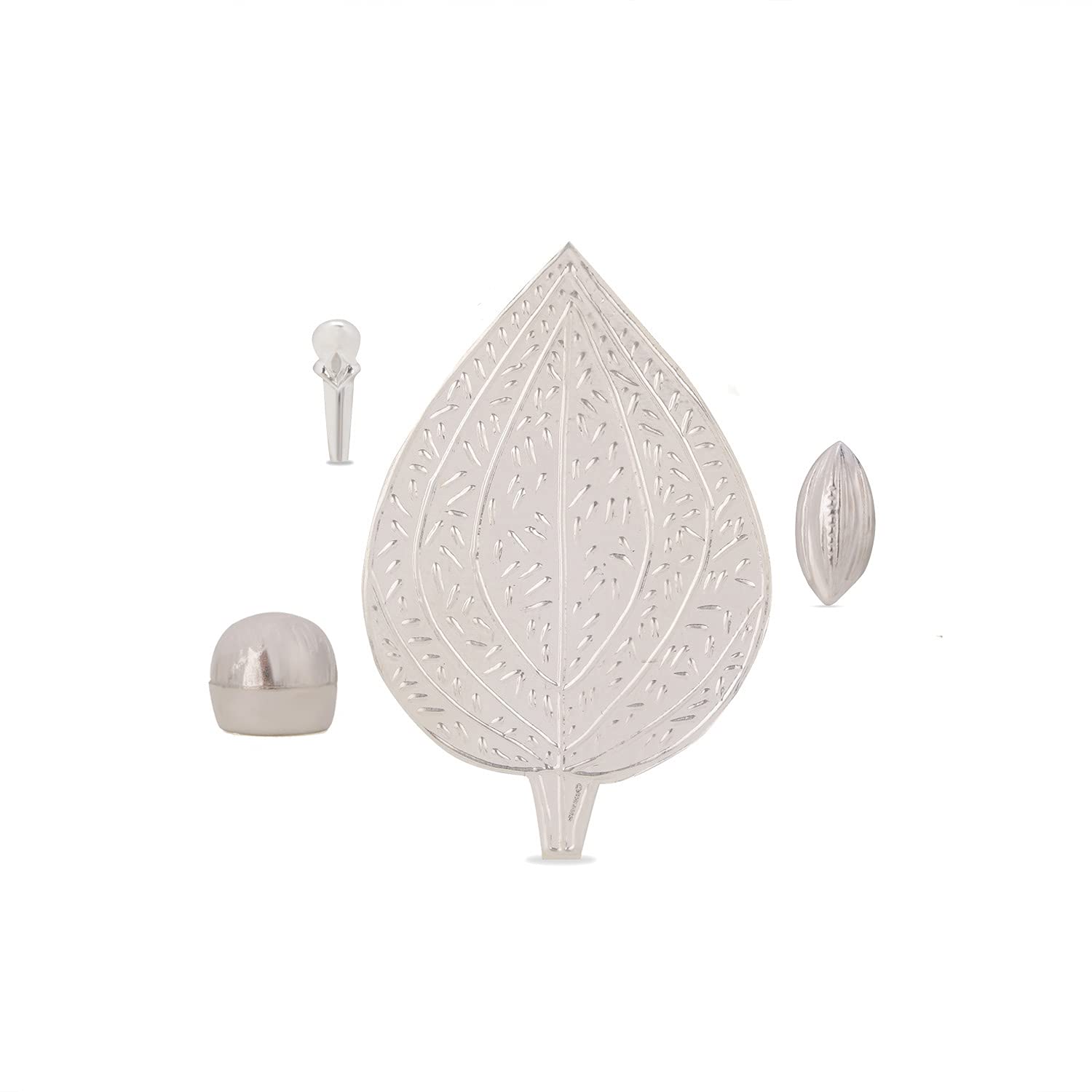 Osasbazaar Silver Pan Supari Betelnut Elaichi Cardamom Laung Clove Combo of 4 for Puja Pooja and Temple - 97%-99% Pure BIS Hallmarked