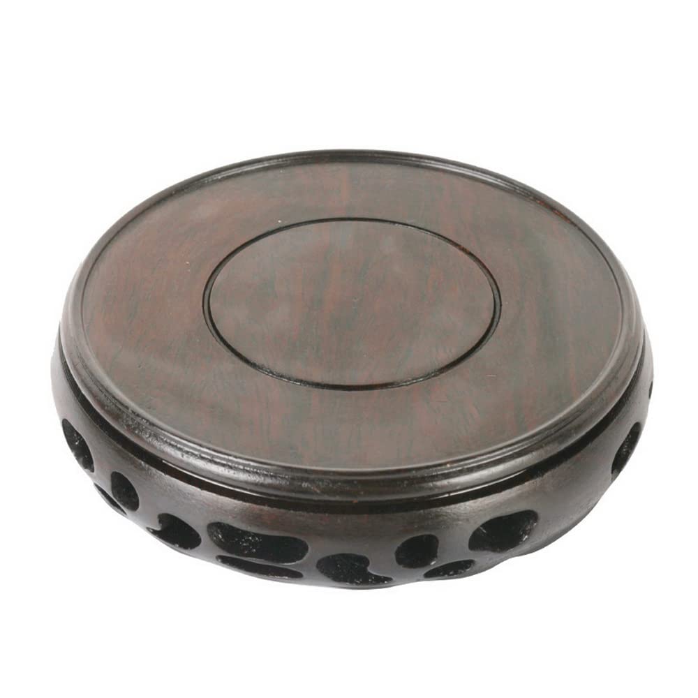 Round Wooden Chicken Wing Wood Base Chinese Vase Plant Buddha Display Stand Home Crafts Pedestal