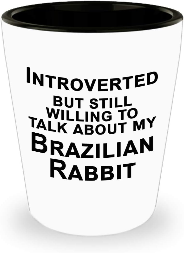 Amazon.com | Brazilian Rabbit, Bunny Shot Glass, Gift for Rabbit Lover ...