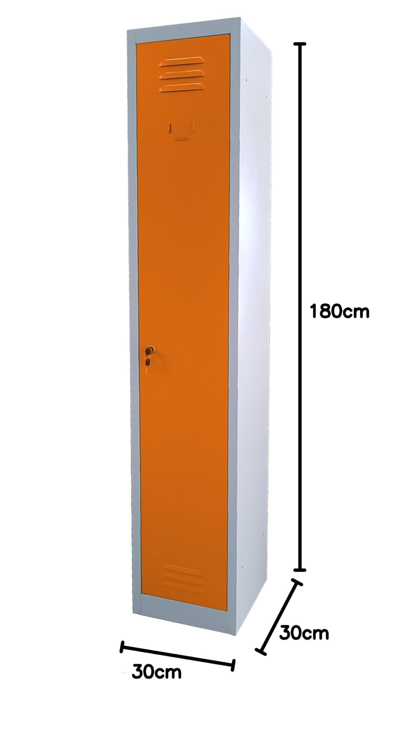 Armadio Armadietto spogliatoio in metallo SLIM SALVASPAZIO dim.cm.30x30x180h anta Arancione
