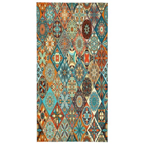 Tavisto Mandala Tribe Boho Long Scarf Lightweight Sheer Scarves Sunscreen Silk Shawl Wraps Soft Thin Neckerchief Fashion Scarf for Women Men2