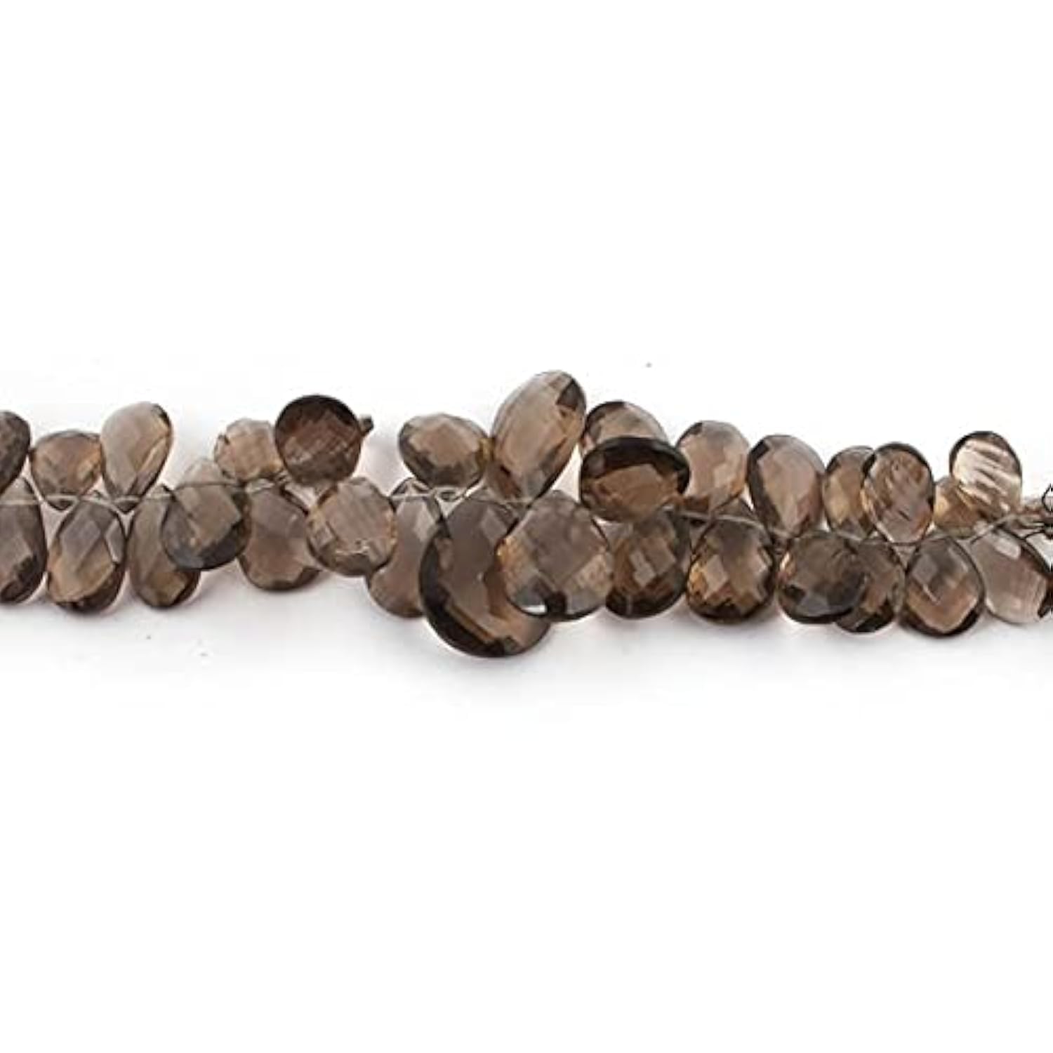 Quartz fumé briolette poire LKBEADS fil de perles de 15mm à 25mm pour création bijoux SB547