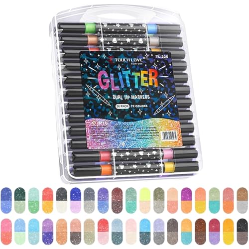 グリッターマーカー 36色/48色 メタリックマーカー スパークルペン 大人 子供 アート&クラフト用品 アートマーカー カラーペン 水性 ライティング ペインティング アートマーカー グリッター ゲルペン スクラップブック バースデーカード デュアルチッ