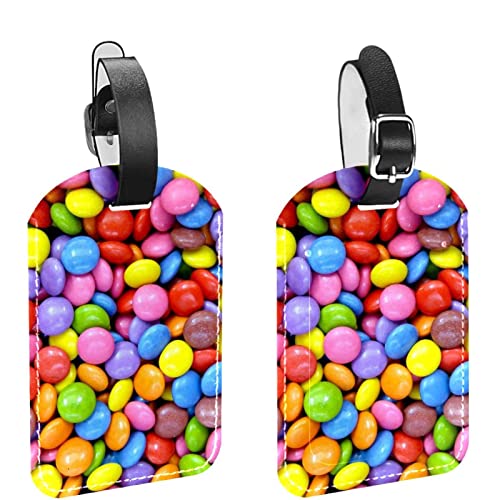 Etiquetas de equipaje de mármol del chocolate del paquete de 2 etiquetas de equipaje de cuero de la PU de la