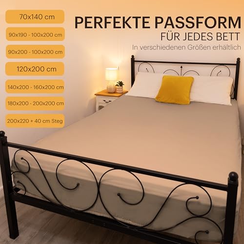 NatureMark 2er Pack Jersey Spannbettlaken, Spannbetttuch 100% Baumwolle in vielen Größen und Farben MARKENQUALITÄT ÖKOTEX Standard 100… – Ansicht 4