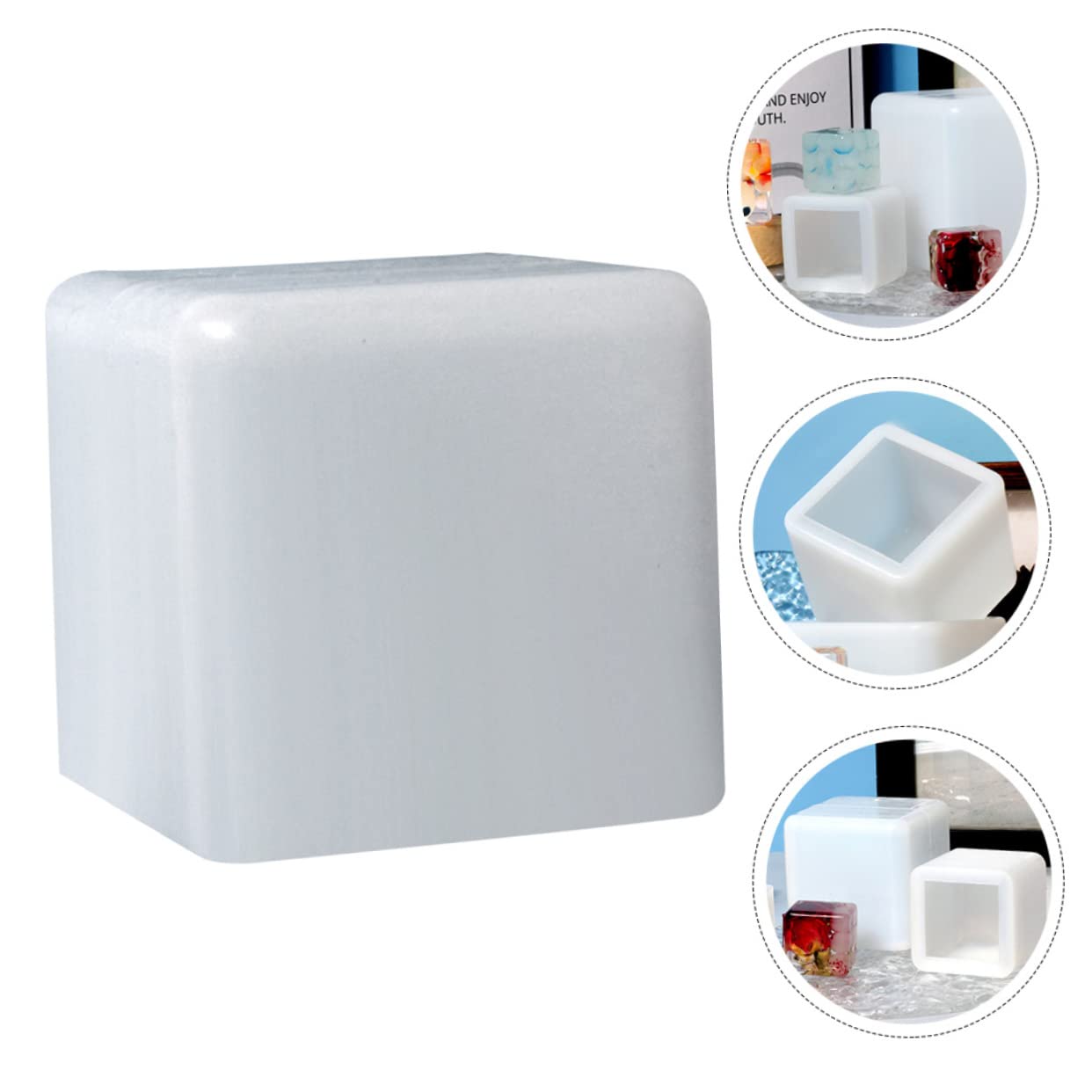 5 moldes cuadrados de epoxi para decoración del hogar, moldes de resina grandes, moldes de silicona para velas, moldes de silicona para pasteles, gel de sílice, taza de papel para el hogar, color