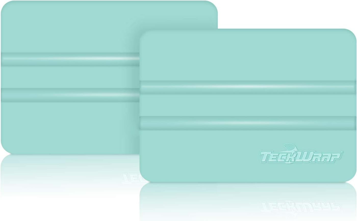 TECKWRAP Mint Felt Squeegee for Vinyl 2pcs, Wallpaper Smoothing Tool & Vinyl Scraper, Craft Squeegee for Decals, Stickers, Contact Paper, Tint & Laminating Sheets Projects