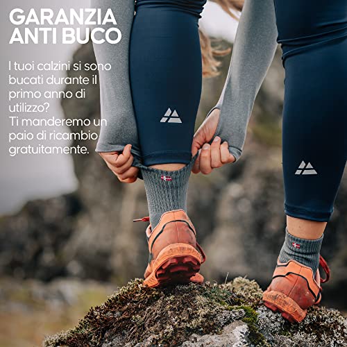 DANISH ENDURANCE 3 Paia Calzini da Corsa Anti-Vesciche, Calze Tecniche per Sport e Running, per Uomo e Donna, Nero/Grigio, EU 39-42