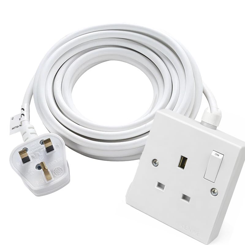 10M Heavy Duty Extension Cable 3x2.5mm Cable 13A UK Plug with Switch Single Socket Power Extension 3000W Industrial Grade UAE