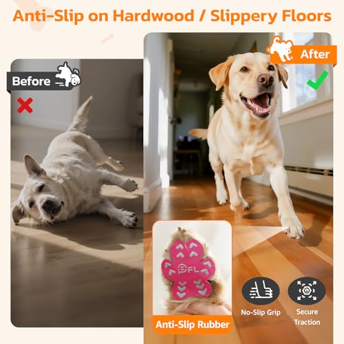 Image of Anti Slip Toe Grips for Senior Dogs on Hardwood Floor, Self Adhesive 48 Pcs