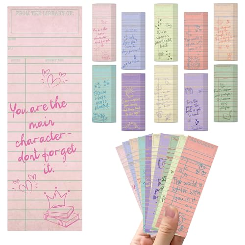 Zaamwoyy 100 Pcs Vintage Library Paper Bookmarks Inspirational Quotes Aesthetic Bookmarks Bulk Cute Handwritten Book Mark for Women Man Reading Lovers Students Teachers Office Workers Gift
