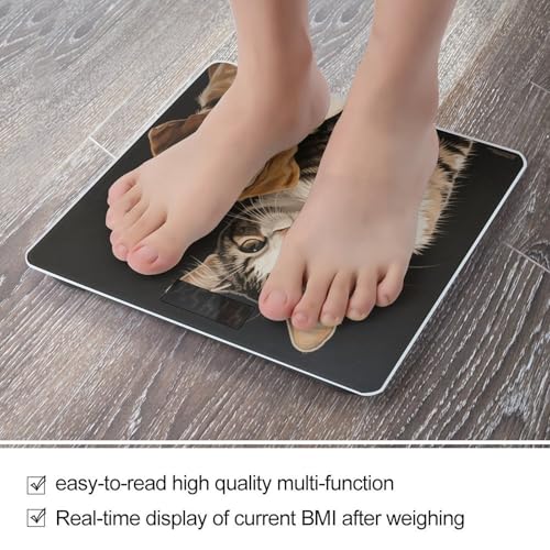 Báscula digital para baño con diseño de gato y perro miniatura 5