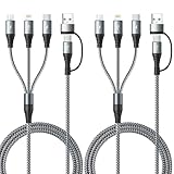🏆【Compatibilità Universale】: Questo 5 in 1 Multi Cavo di Ricarica funziona perfettamente con un'ampia gamma di dispositivi e adattatori, tra cui: iP 17/16/15/14/13/12/11/XR/XS/8/7, iPad, iPod,Galaxy S25/S24/S23/S22/S21/S10/S9/S8,Note,LG,Pixel,Google,Kindle e PS4/5.Che siate utenti Apple o Android, questo cavo di ricarica multipla veloce soddisfa le vostre esigenze!