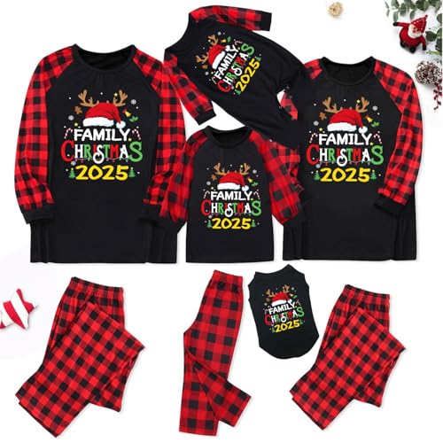 Rocksir Family Christmas Pajamas Matching Long Sleeve Sets Holiday Xmas Party Family Sleepwear Set Jammies for Couples