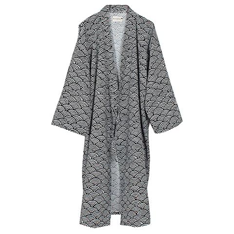 Fancy Pumpkin Men's Kimono Dress Pyjamas, Noir/Blanc, L Cover