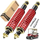 10L0L EZGO Golf Cart Front & Rear Shock Absorber Kit with Heavy Duty Coil Springs for TXT & Medalist 1994+ Gas/Electric, Replaces 70928-G01 76418-G01(Red, 2 Pack)