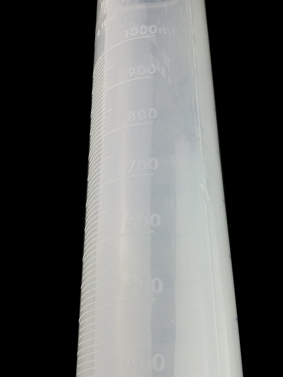 Winterworm Cilindro graduato in plastica trasparente da 1000 ml per prove di laboratorio