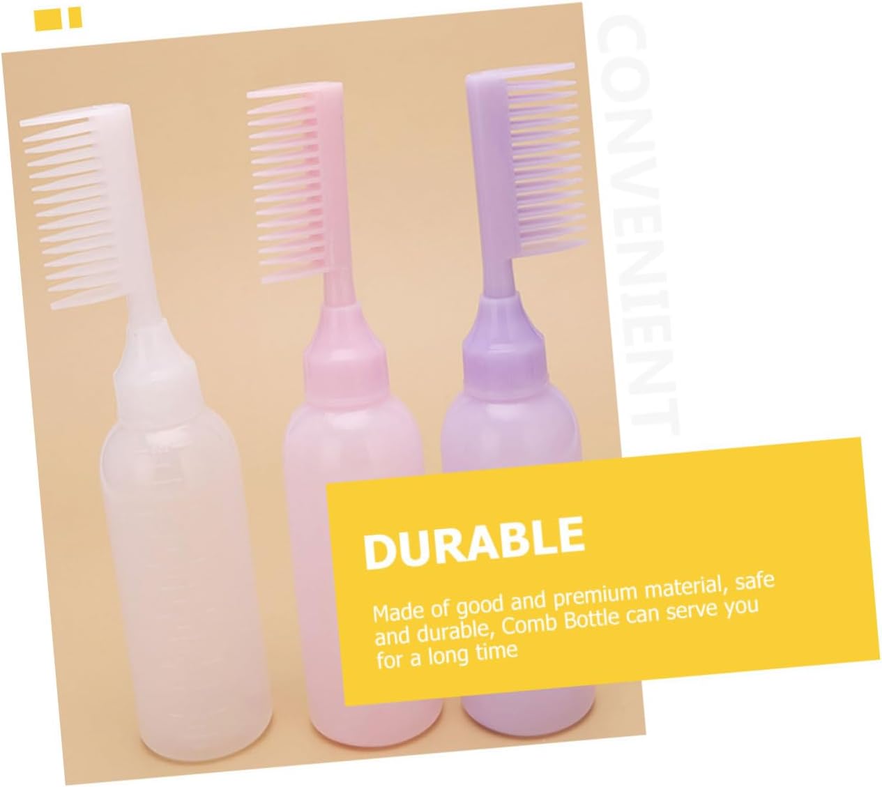 3pcs Root Comb Applicator Bottles for Hair Coloring at Home