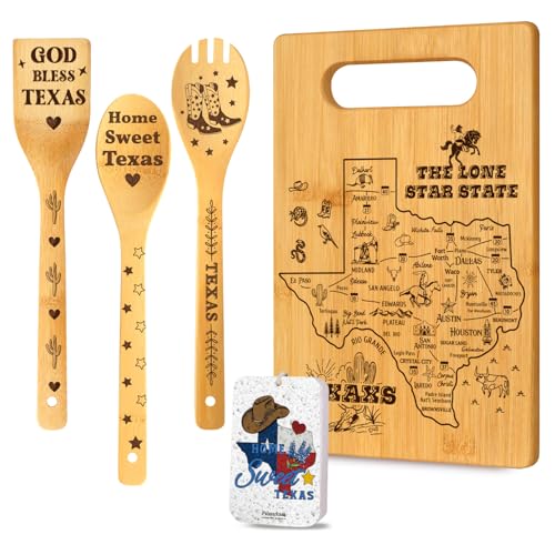 Juego de Tablas de Cortar de 6 Piezas para Mujeres con Cucharas y Esponja, Regalos Temáticos de Texas para Amantes del Oeste, Decoración de Cocina Azteca para Cumpleaños, Inauguración de Hogar y Día de la Madre miniatura 1