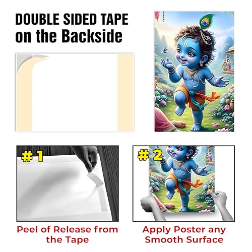 Image of Twinster Bal krishna Posters Photo for Pregnant Women, Baby Poster Self Adhesive (Size 45 cm by 30 cm) Pack of 1 (Design 23)