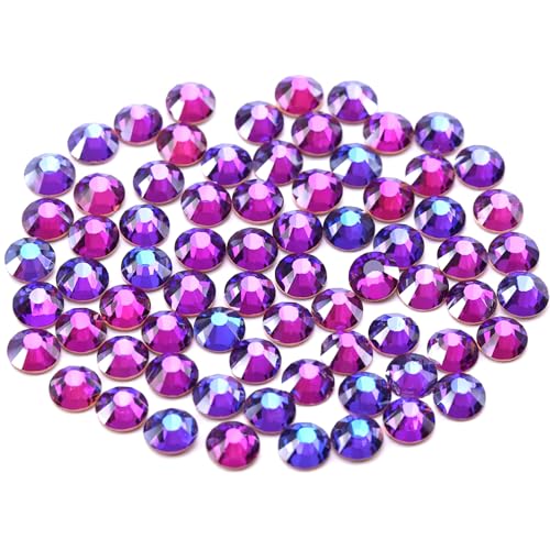 Image of Novani Crystal Rhinestones, Flatback Loose Gemstones 1440pcs Glass Rhinestones for Clothes Shoes Crafts Makeup Nail Art and DIY Decorations(SS6, Purple Velvet)