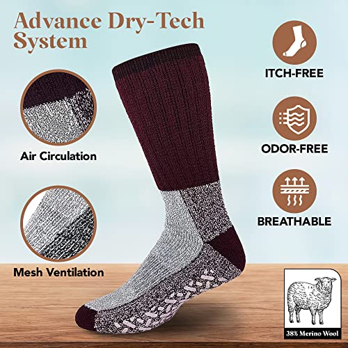 Merino Wool Thermal Socks Men and Women - Warm Hiking Socks Hunting Skiing Outdoor Winter Sports Crew Socks 6 Pairs4