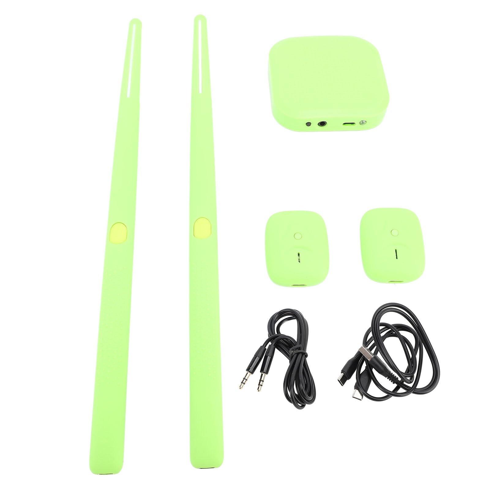 Elektrische Lufttrommel Set, Virtuelle Drumsticks Set, RGB Tragbar 3D-Bewegungsempfindung Air Drum Kit Mit & 8 Sounds für Erwachsene Percussion Accessoires (GREEN)