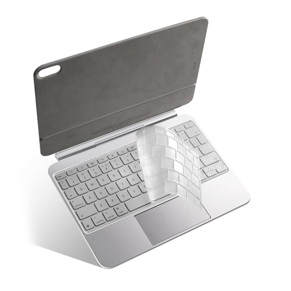 Photo 1 of IMMOENUC Ultra Thin Keyboard Cover Protector for 13 inch Magic Keyboard (iPad Air 13 M4 M3 M2 & iPad Pro 13 M5 M4) Transparent TPU Material Skin (Carbon Fiber Texture)
