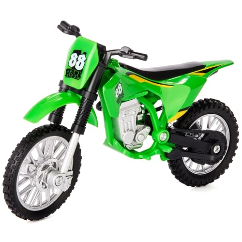 gogogomoto Small Dirt Bike Toy Green, 1:8 Scale Collector Die-Cast Motorcycle...