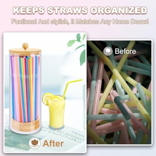 50% Off Acrylic Straw Dispenser with 100 Colorful Straws - Image 3