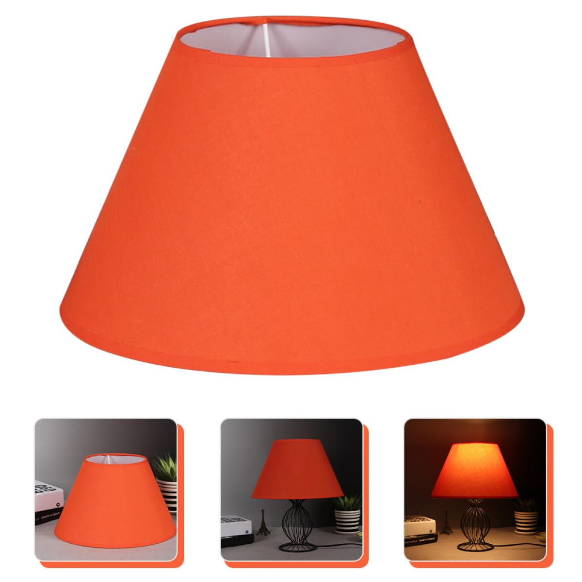 Paralume Arancione Vintage E27 per Lampada da Tavolo da Parete, Piccolo Coprilampada a Tamburo Diffusione Luce Calda per Illuminazione Domestica