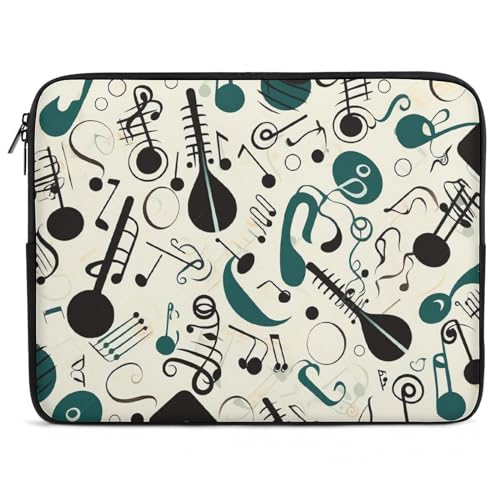 Funda para laptop 15 pulgadas temática musical impermeable miniatura 1