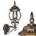 Produktbild Außenwandleuchte Lentua m. Bewegungsmelder, Wandlampe aufwärts in antikem Look, Aluguß in Braun/Gold m. Kunststoff-Scheiben, Wandleuchte für Terrasse/Hof m. E27-Fassung, max. 60 Watt, Retro/Vintage