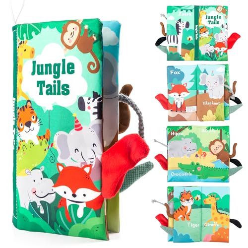 WECHARM KIDS Baby Books Toys,Touch and Feel Crinkle Cloth Book for Infants – Early Learning, Stroller-Friendly! Perfect for Babies 0–18 Months...