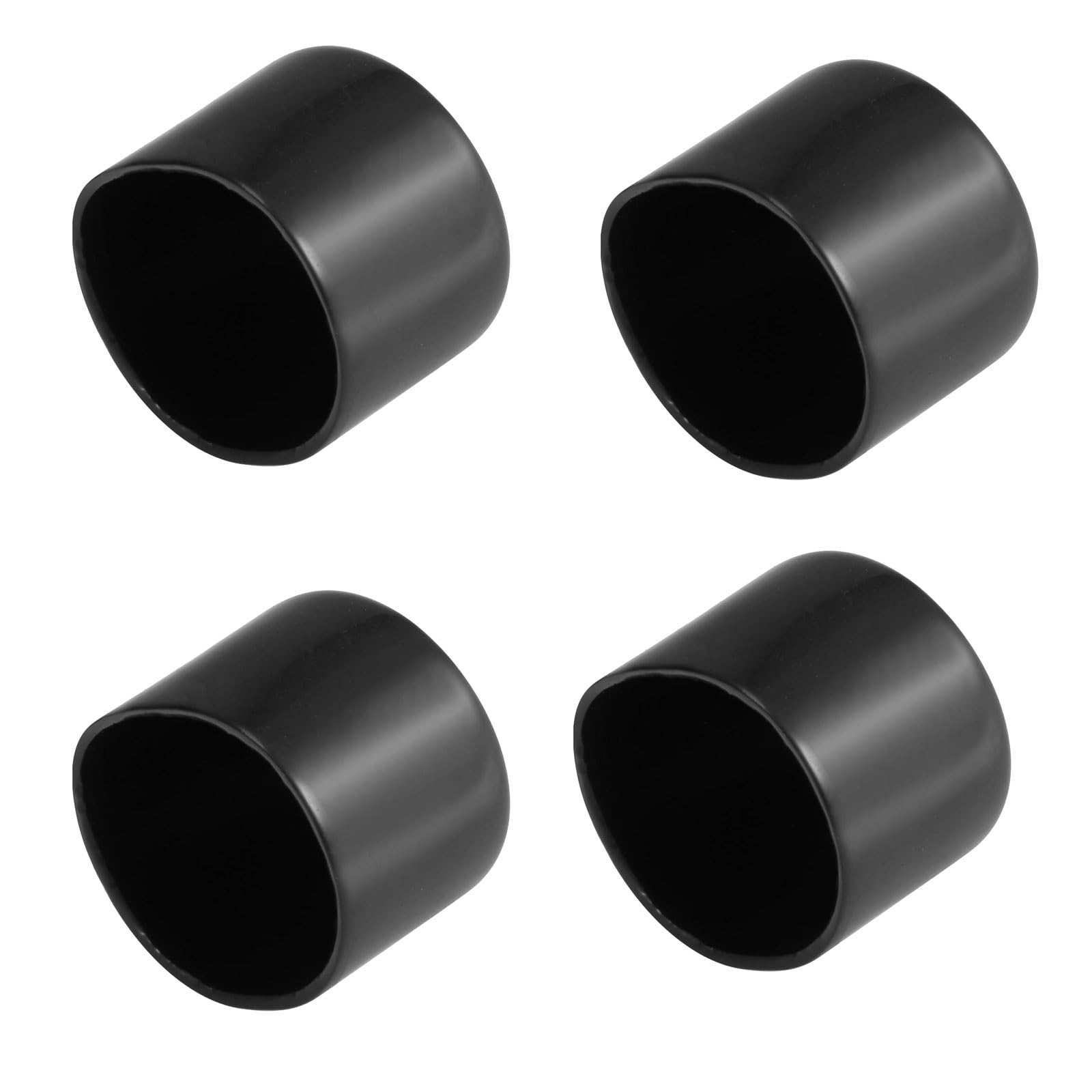 TOP-VIGOR 4Pcs Rubber End Caps, 40mm ID Round Flexible Screw End Caps Thread Protectors