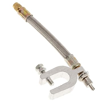 VMS INDIA Braided Stainless Steel Tyre Valve Stem Extension Adaptor with Aluminum Clip