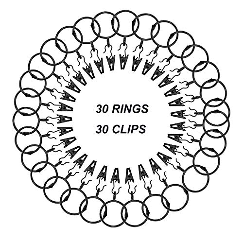 CUKCIC Anillos de Cortina de Ducha Clips de Cortina de Ducha 30 Piezas Metal a Prueba de Herrumbre Abrible Anillos e Clips de Cortina de Ducha