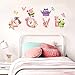 EWQHD Hiboux Autocollant Papillon Coloré Fleurs Stickers Muraux Salon Décoration Stickers Amour Papiers Peints Art Chambre Art Poster