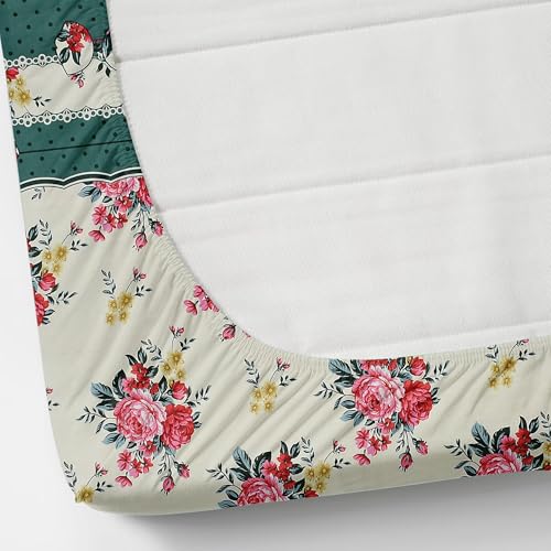 Image of VOMZER 320 Threadcount Elastic Fitted Bedsheets Single Bed with 1 Pillow Cover | Single Bed with All Around Elastic, Size 36 X 72 X 8 Inches