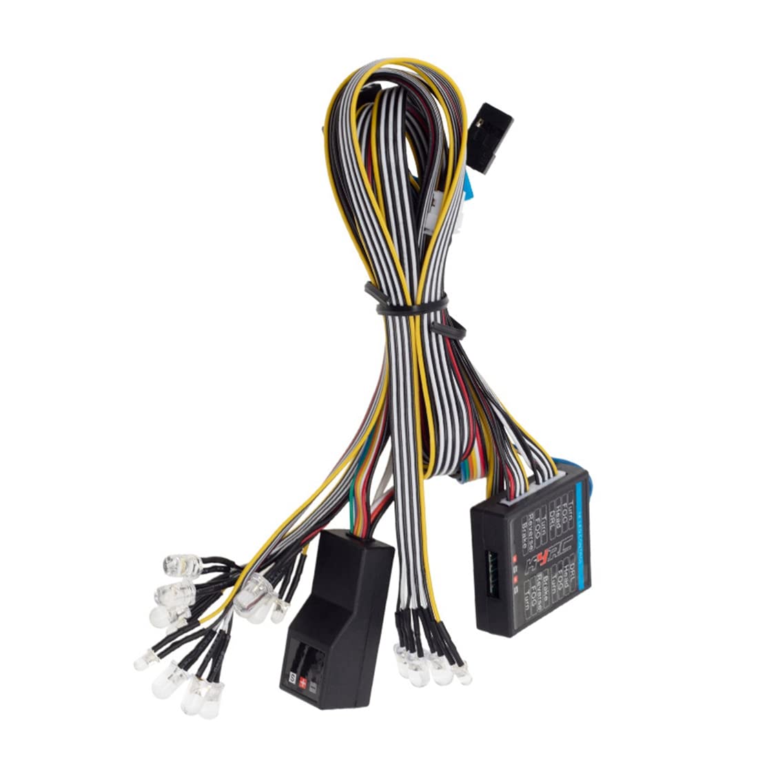 1/8 1/10 RC Voiture 14 SystèMe D'éClairage LED et ArrièRe Clignotants Feux de Freinage pour AXIAL